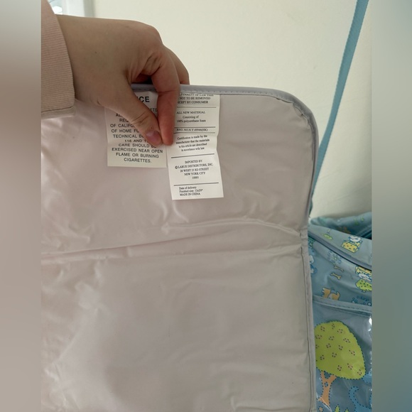 VTG 90s Y2K Insulated Diaper Bottle Bag Gerber Baby w/ Changing Pad Blue Animals - Picture 4 of 16